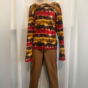 FDJ Women’s Cherry red / tie dye long sleeve tee in great condition!